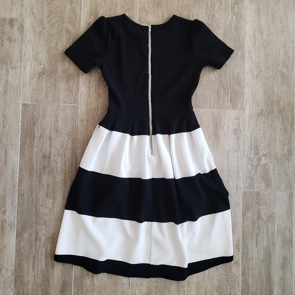 Lularoe Black + White Striped Amelia Dress - Picture 2 of 4